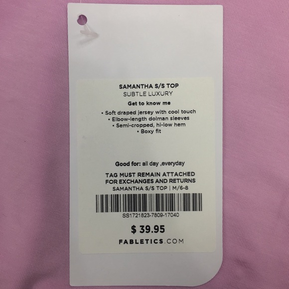 Fabletics Pink 3/4 Sleeve Shirt - Picture 2 of 2